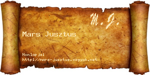 Mars Jusztus névjegykártya